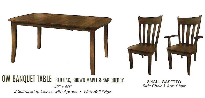 Old World Banquet Table with Small Gasetto Chairs