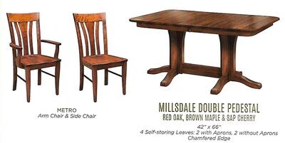 Millsdale Double Pedestal Table and Metro Chairs