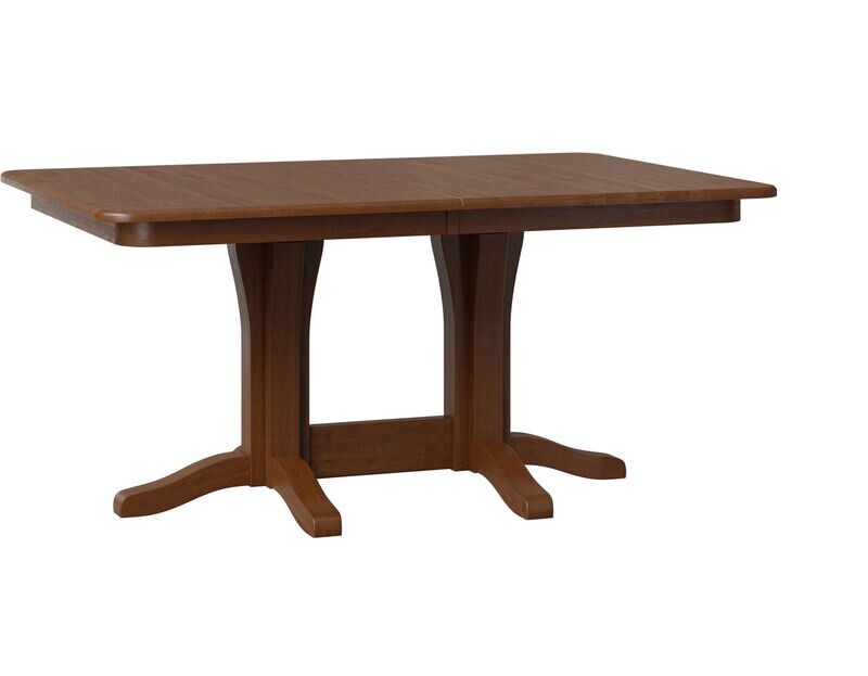 42" x 66" Millsdale Double Pedestal Table, includes 2-12" Self-Storing leaves, 7.5 Foot Dining Table