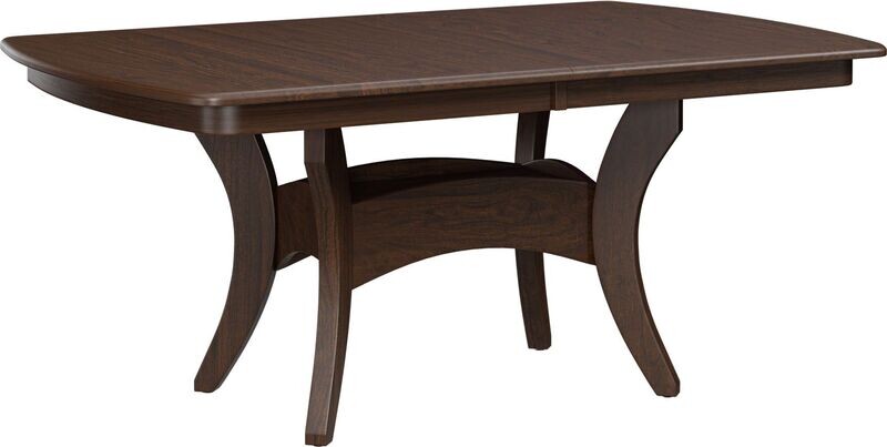 42" x 66" Galveston Double Pedestal Table, includes 2-12" Self-Storing leaves, 7.5 Foot Dining Table