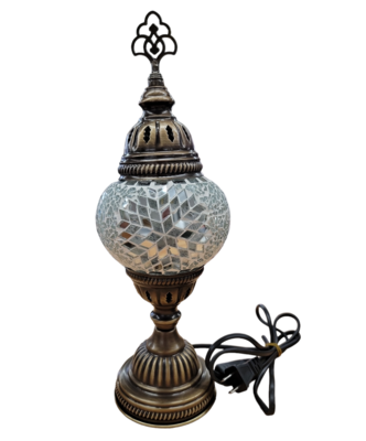 Small Turkish Table Lamp - Mirror White