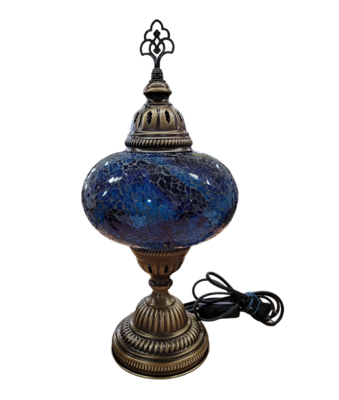 Medium Turkish Mosaic Table Lamp - Dark Blue Mosaic