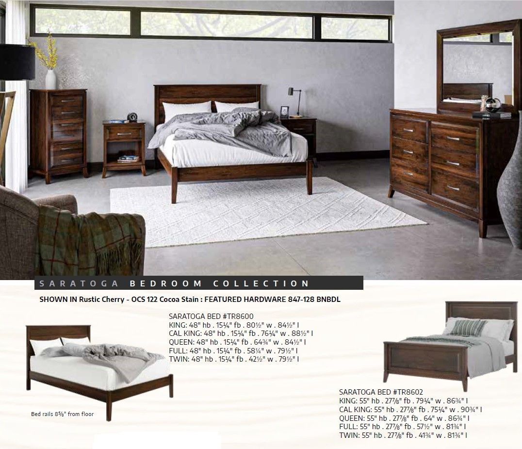 Saratoga Bedroom Set, #8600 Series Cocoa, Delivery Included!