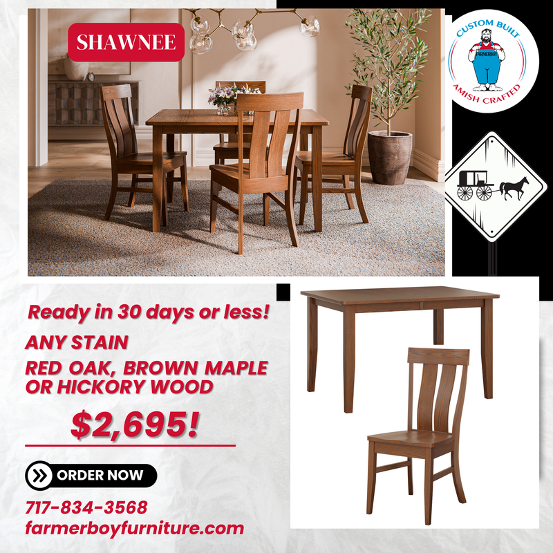 Shawnee Table & Chairs - Amish Dining Furniture Fast!