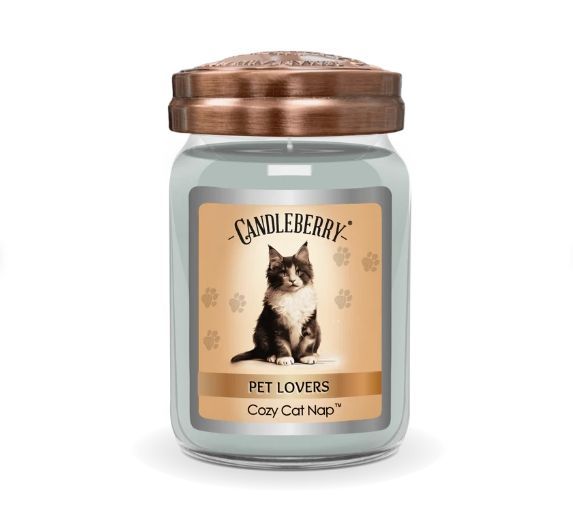 Candleberry Candles Cozy Cat Nap, 26 oz. Large Jar Pet Lovers Collection