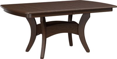 42 42" x 66" Galveston Double Pedestal Table, includes 2-12" Self-Storing leaves, 7.5 Foot Dining Table