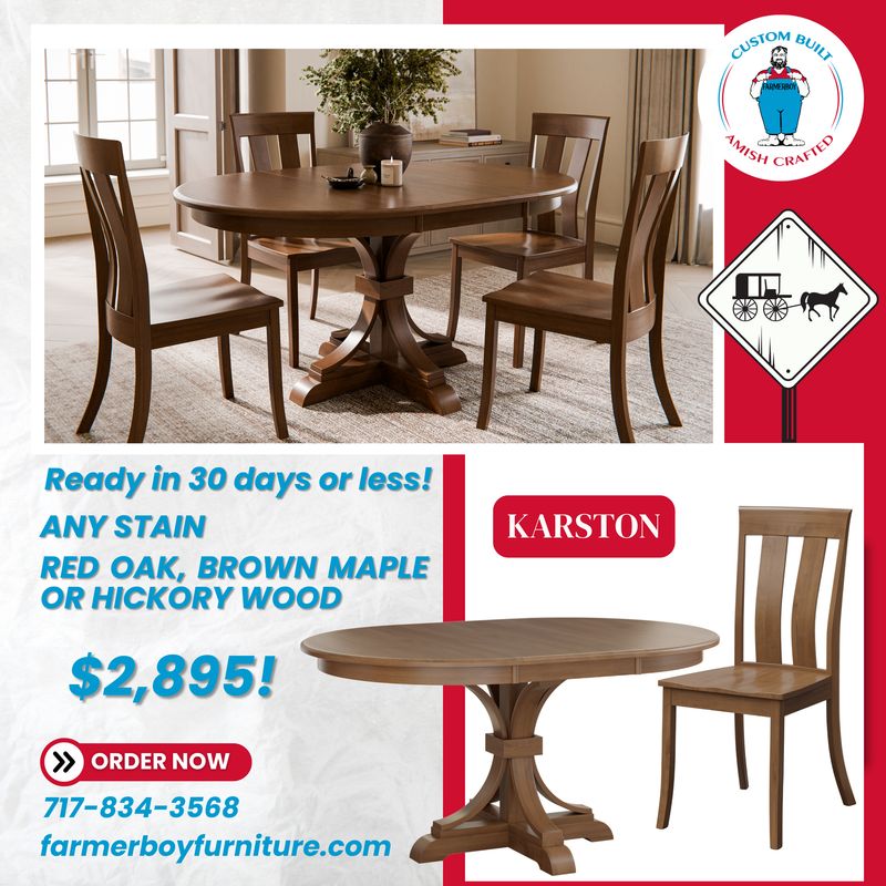 Karston Table & Chairs - Amish Dining Furniture Fast! Karston Table & Chairs - Amish Dining Furniture Fast!