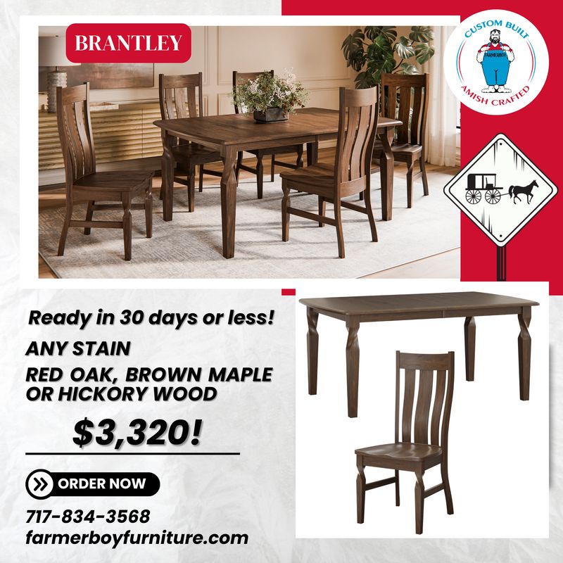 Brantley Table & Chairs - Amish Dining Furniture Fast! Brantley Table & Chairs - Amish Dining Furniture Fast!