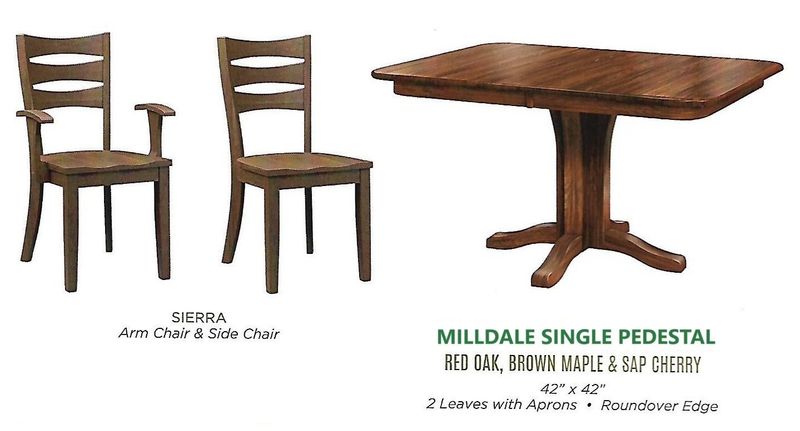 Millsdale Single Pedestal Table and Sierra Chairs Dining Set Millsdale Single Pedestal Table and Sierra Chairs Dining Set