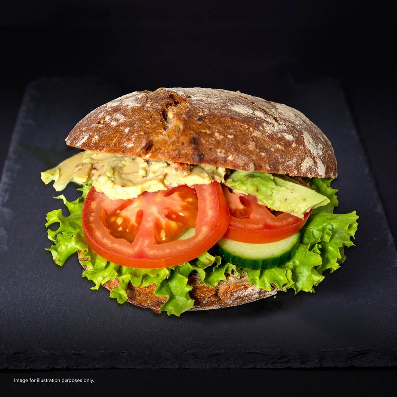 Avocado with Mixed Leaf Lettuce, Sliced Tomatoes and Cucumber