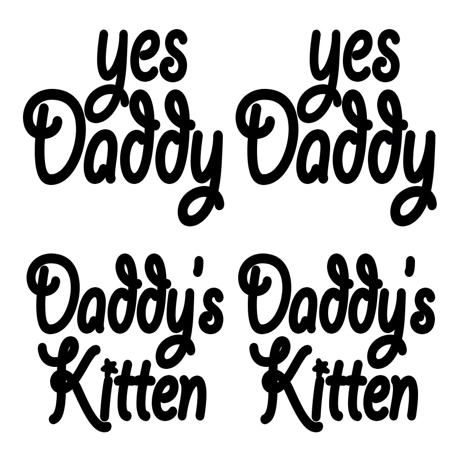 4pc Temporary Tattoo Yes Daddy Daddy's Kitten