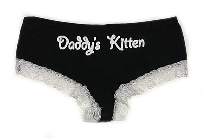 Daddy's Kitten Bikini Panty with Lace Trim