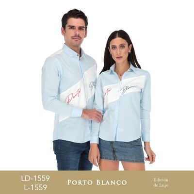 camisa manga larga azul cielo