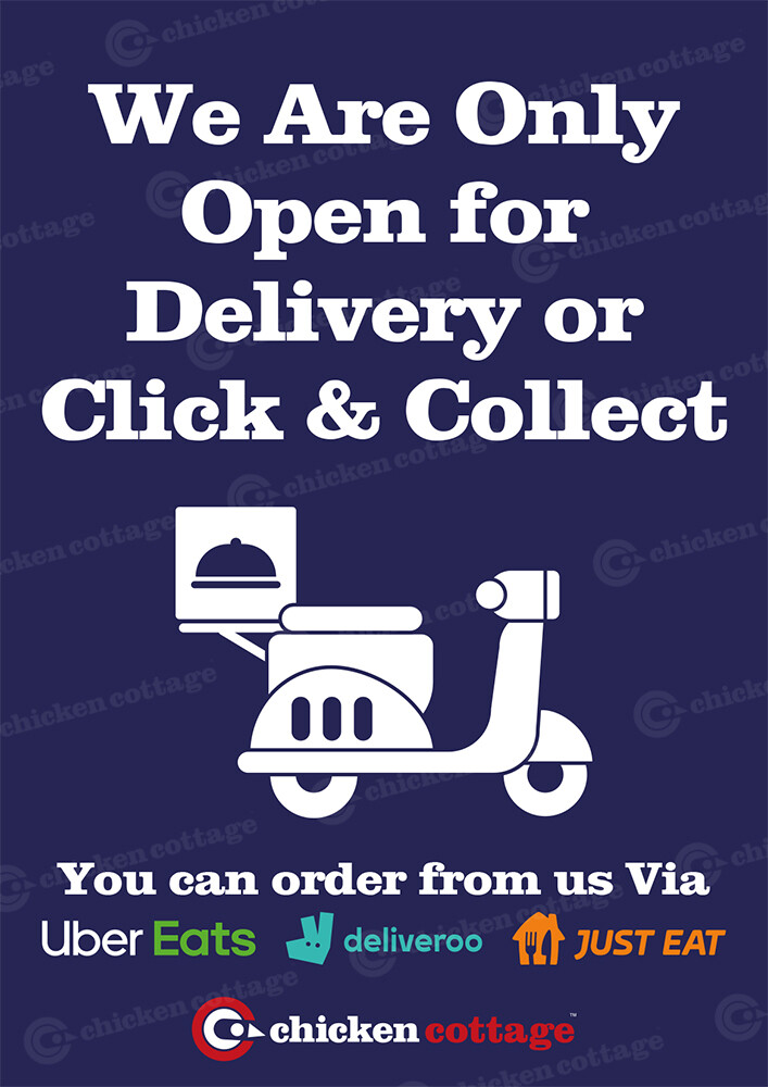 Open for Delivery or Click &amp; Collect Poster