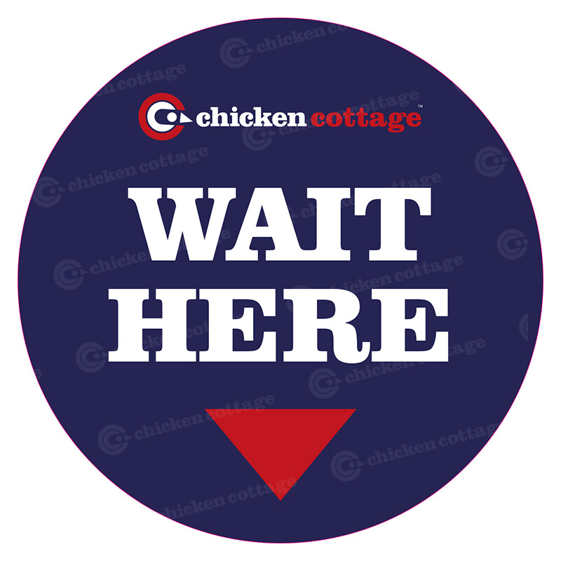 Wait Here (Arrow Down) Floor Stickers
