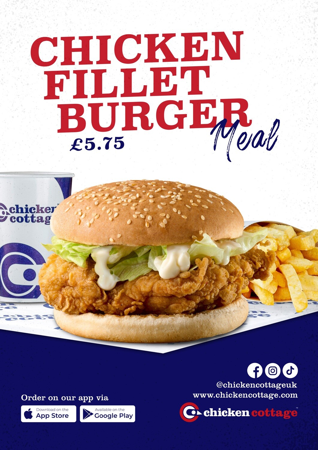 Chicken Fillet Burger  Vinyl Sticker