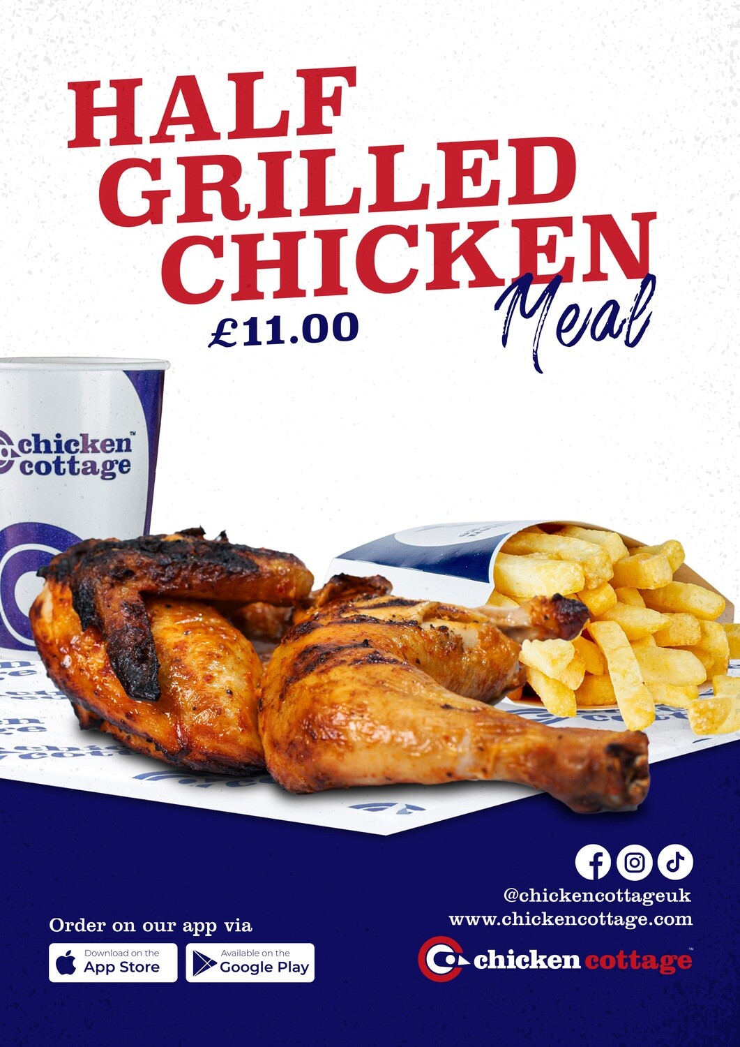 Half Grilled Chicken Poster