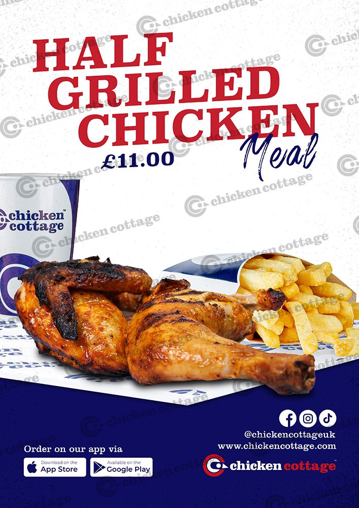 Half Grilled Chicken  Vinyl Sticker