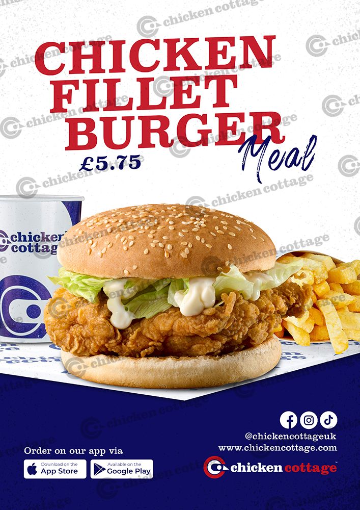 Chicken Fillet Burger  Vinyl Sticker