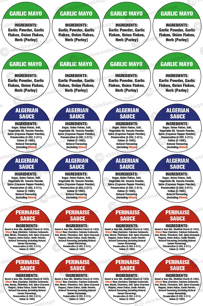Sauce Ingredients Stickers