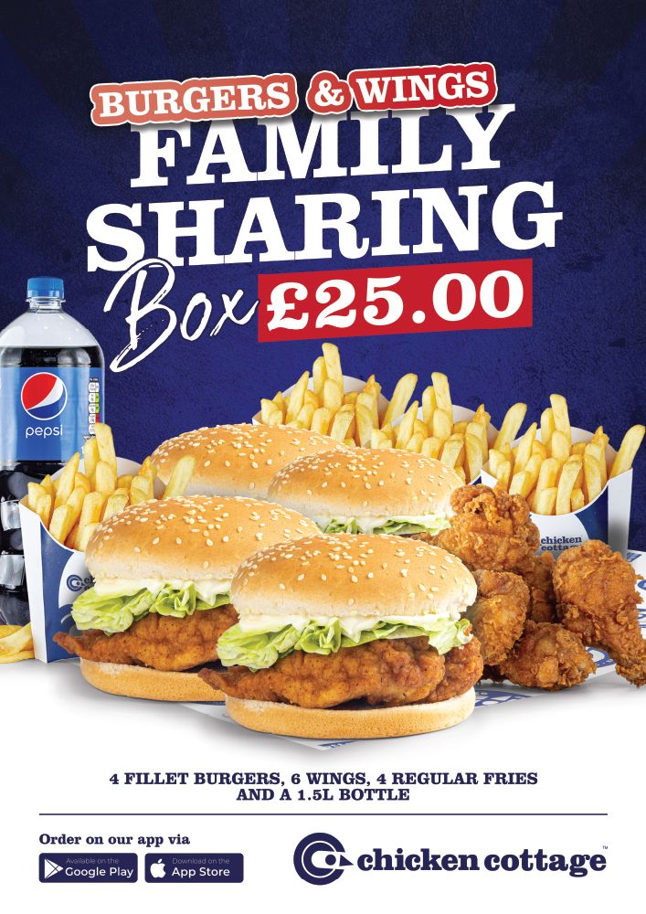 Burgers &amp; Wings Family Sharing Box Vinyl Sticker