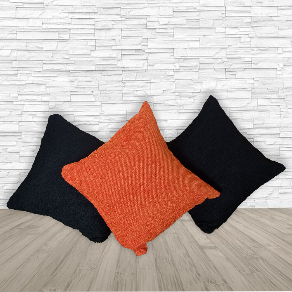 Orange color and black color sofa pillow