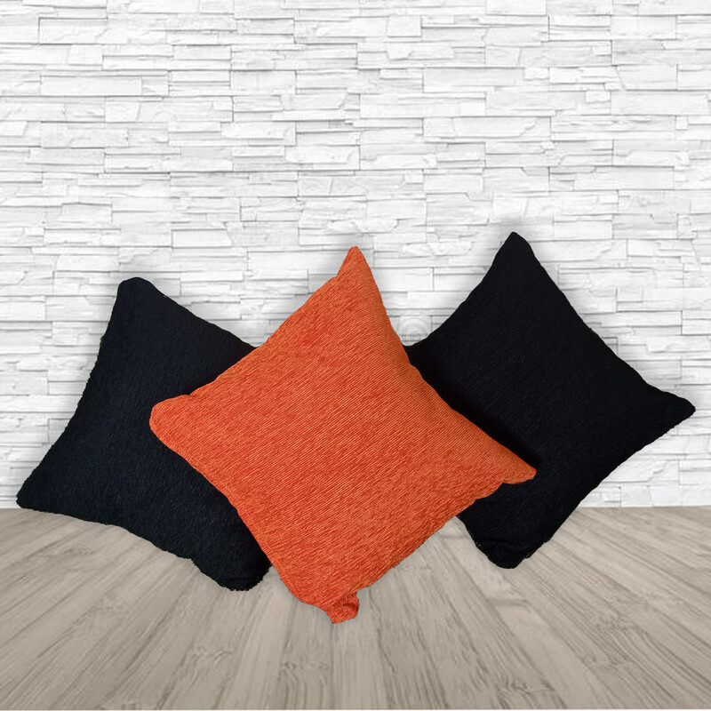 Orange color and black color sofa pillow