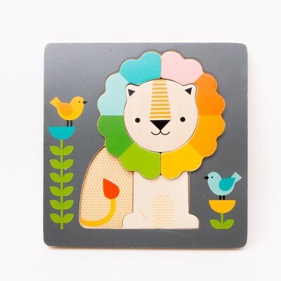 Petit Collage barevné dřevěné puzzle Lev