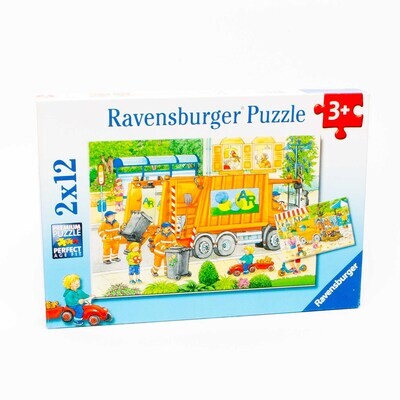 Ravensburger puzzle Popeláři a ulice (2 x 12 dílků)