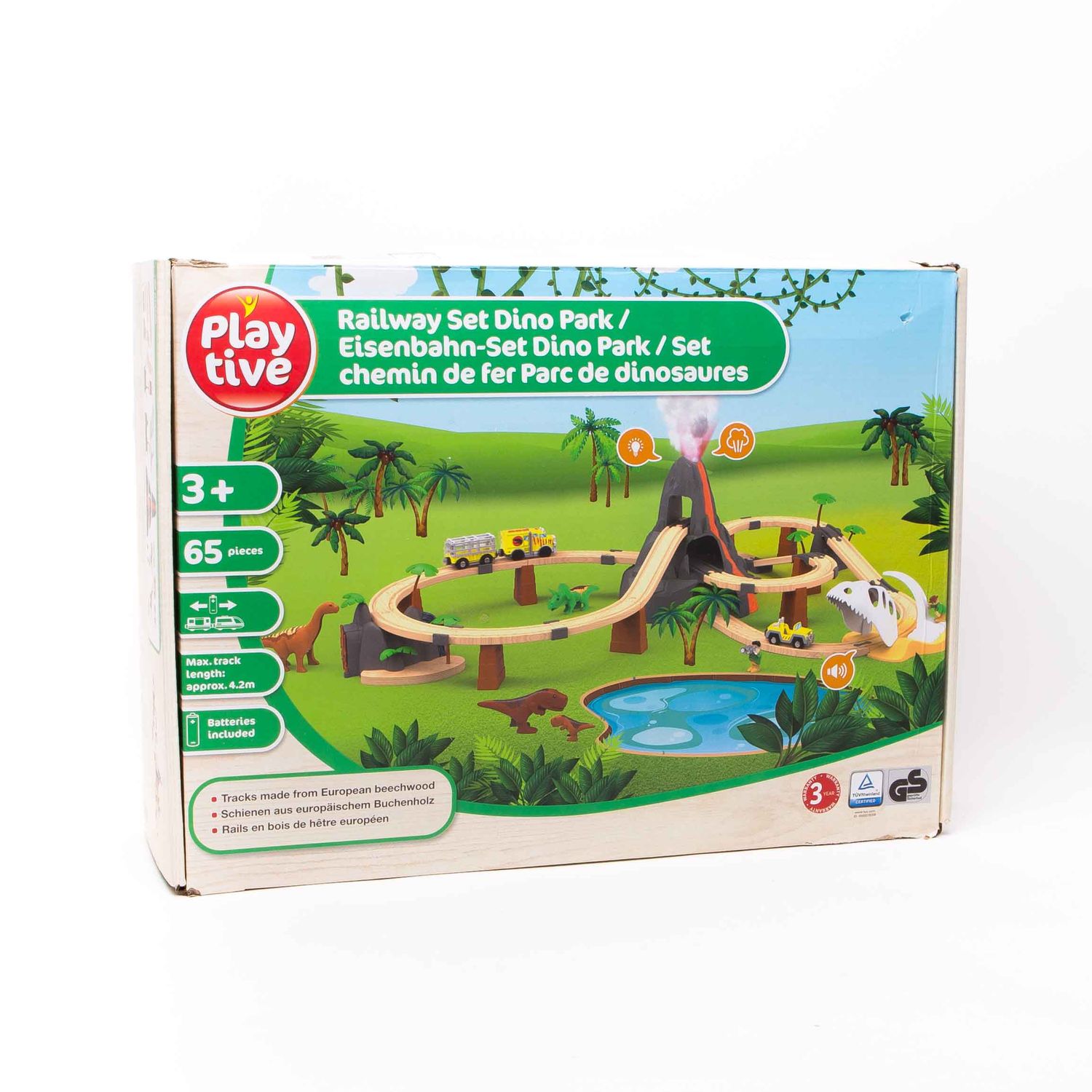 Playtive dřevěná dráha Dino park 65 ks