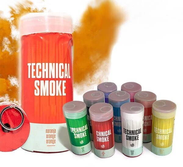 BOTE DE HUMO NARANJA CON ANILLA