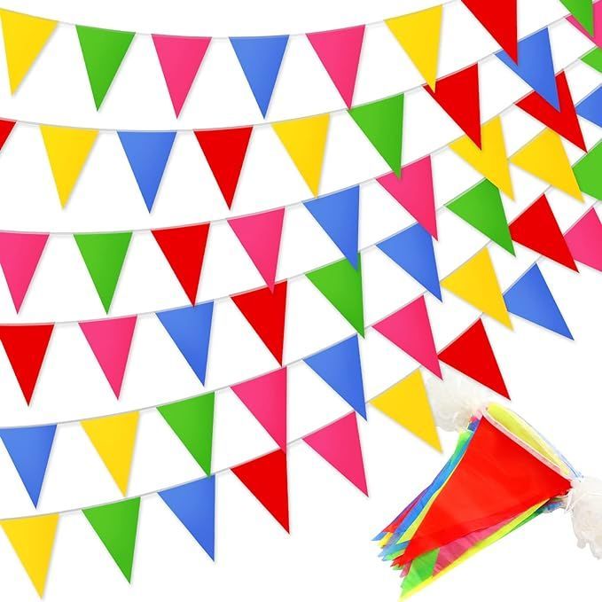 GUIRNALDA DE TRIANGULOS DE PLÁSTICO MULTICOLOR