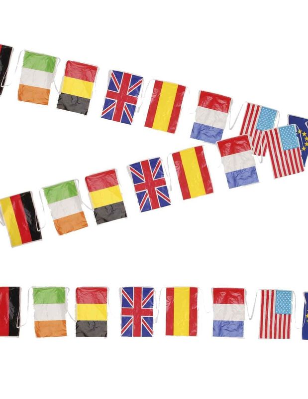 GUIRNALDA DE BANDERAS INTERNACIONALES DE PLÁSTICO