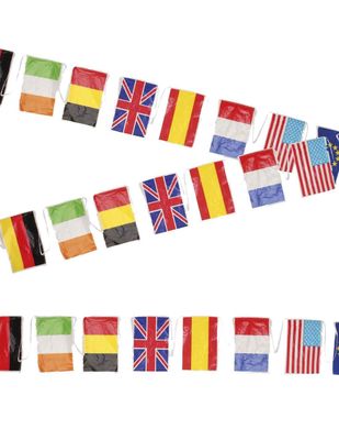 GUIRNALDA DE BANDERAS INTERNACIONALES DE PLÁSTICO