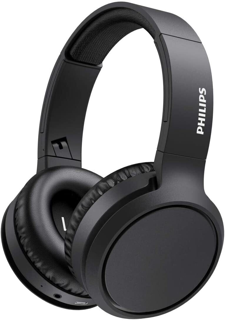 Philips Audio Casque Bluetooth Sans Fil Supra-Aural avec Microphone et Bouton D&#39;amplification des Basses (29 Heures D&#39;autonomie, Charge Rapide, Isolation Phonique) Noir - Modèle 2020/2021 TAH5205BK/00
