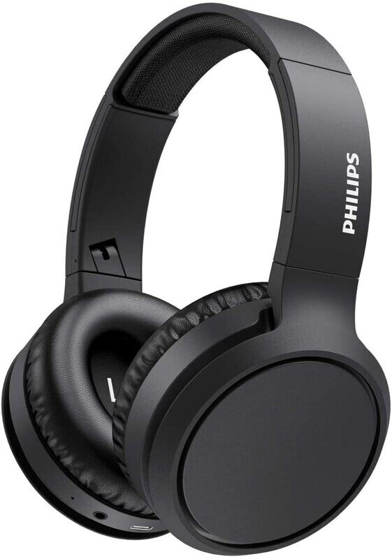Philips Audio Casque Bluetooth Sans Fil Supra-Aural avec Microphone et Bouton D&#39;amplification des Basses (29 Heures D&#39;autonomie, Charge Rapide, Isolation Phonique) Noir - Modèle 2020/2021 TAH5205BK/00
