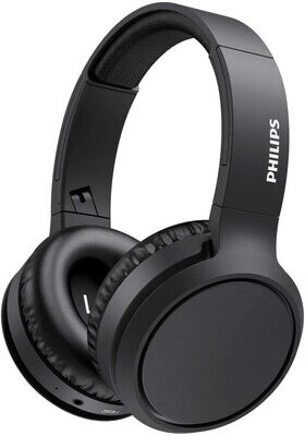 Philips Audio Casque Bluetooth Sans Fil Supra-Aural avec Microphone et Bouton D&#39;amplification des Basses (29 Heures D&#39;autonomie, Charge Rapide, Isolation Phonique) Noir - Modèle 2020/2021 TAH5205BK/00