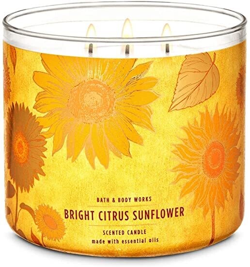 Bright Citrus SunFlower 3-Wick Candle