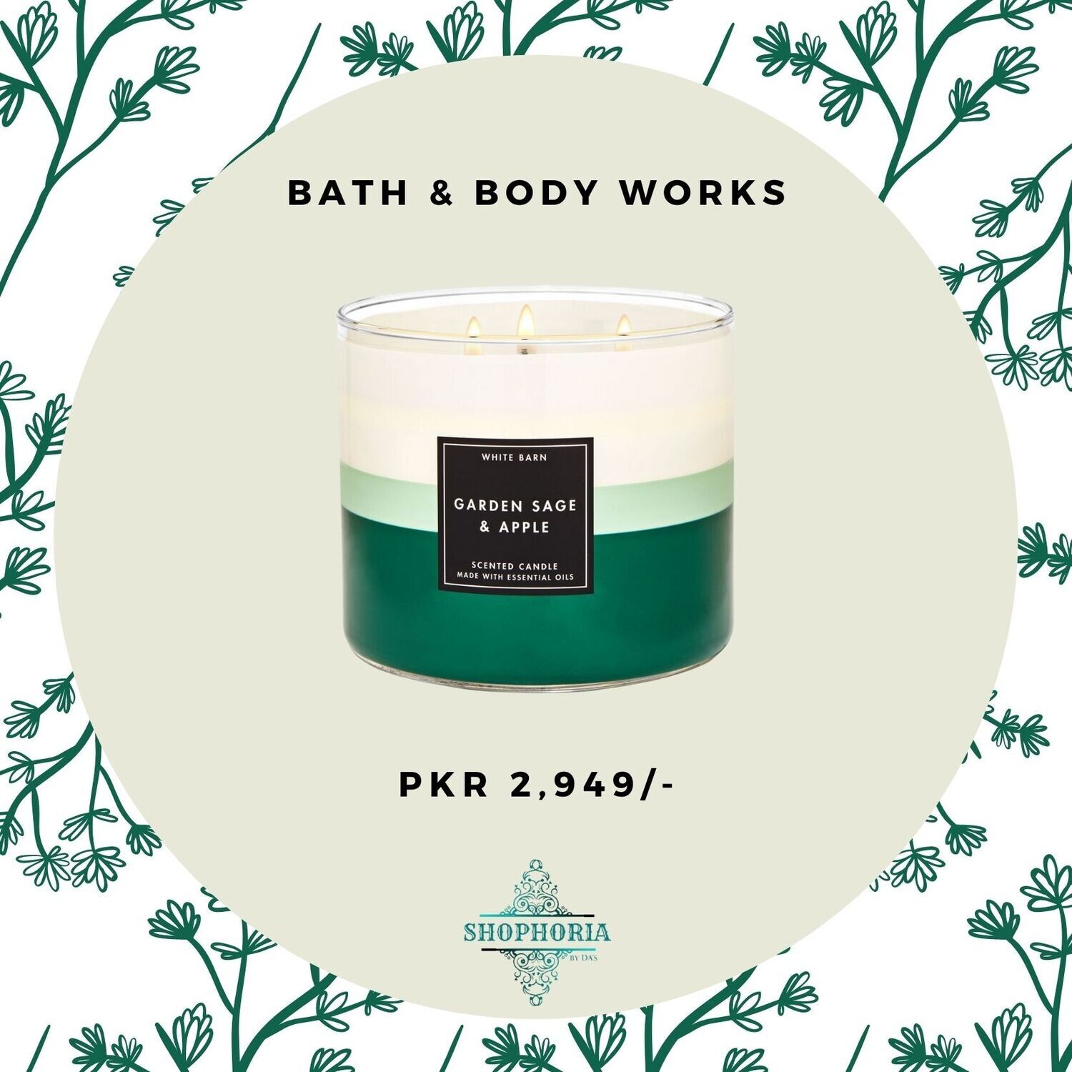 Garden Sage and Apple three wick candle