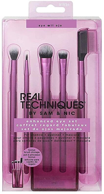5-piece enhanced eye brush with stand