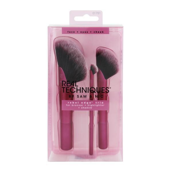 3-piece rebel edge trio makeup brush set