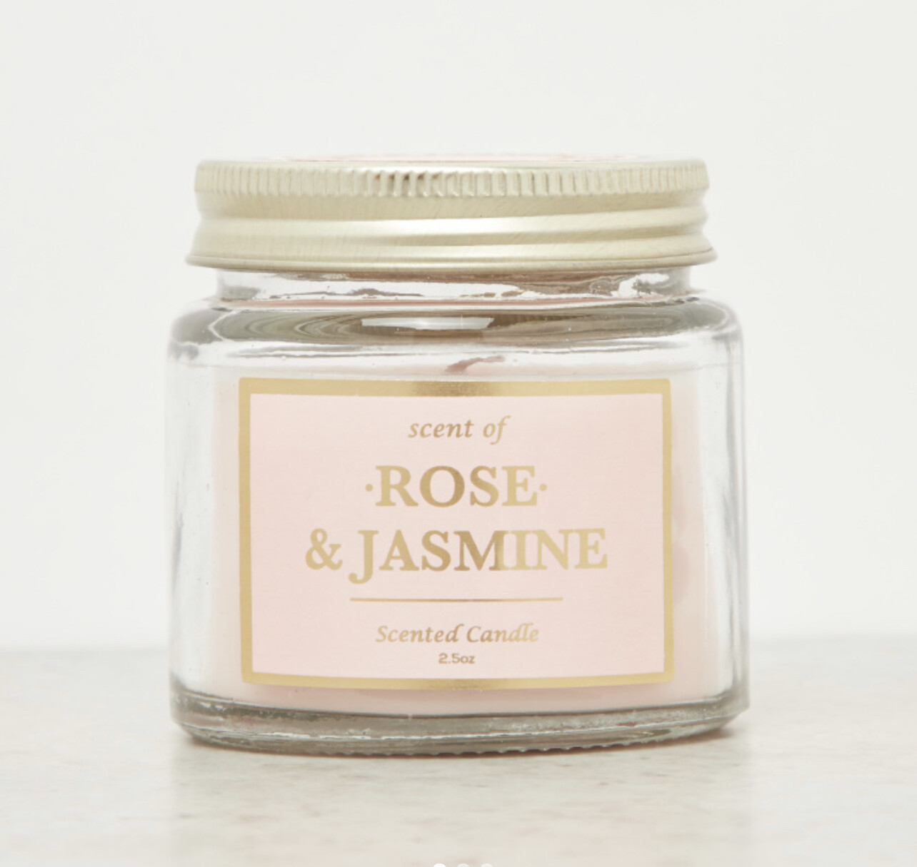 Rose and Jasmine Scented Jar Candle - 70 gms - Pink