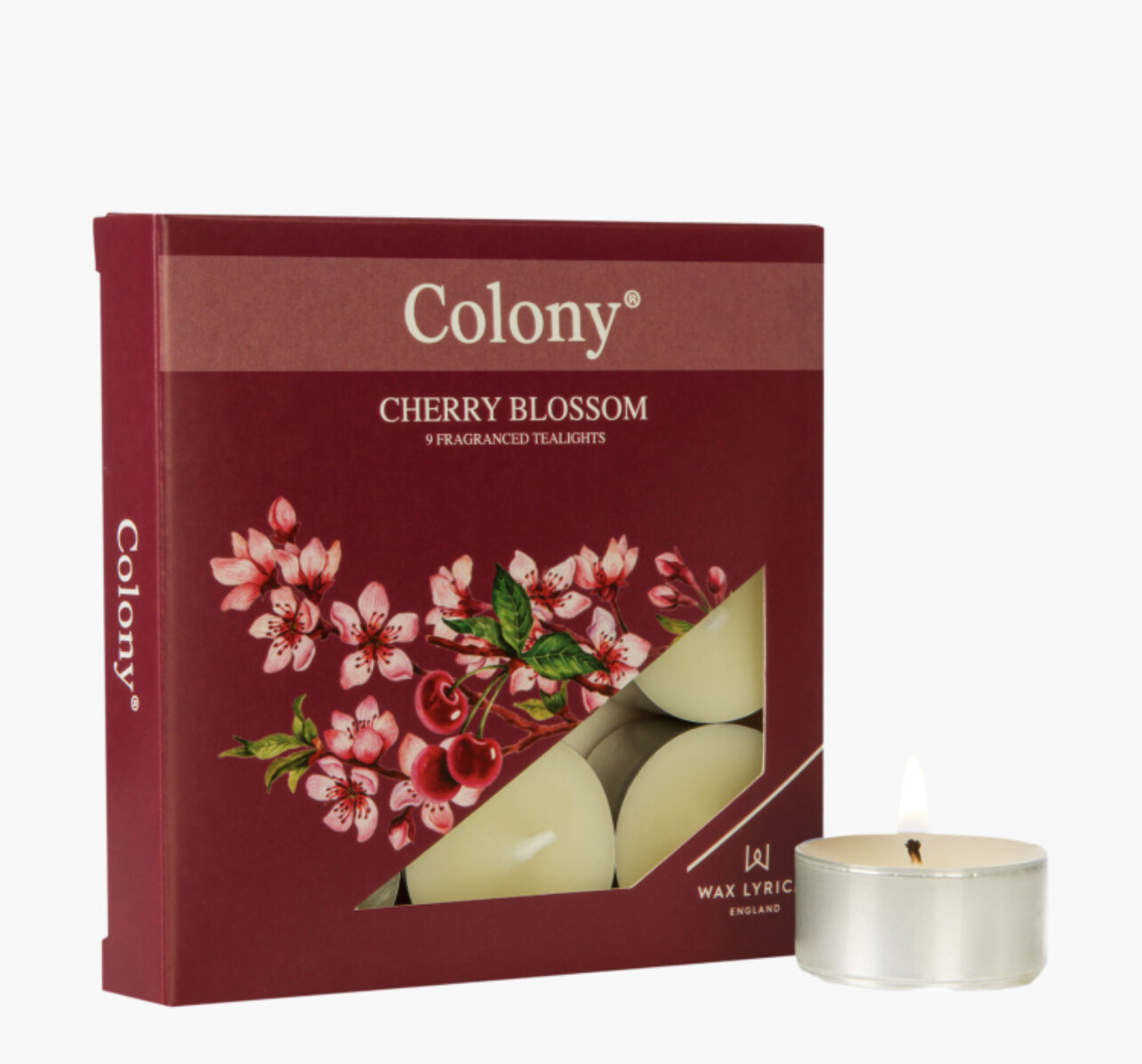Wax Lyrical 9-Piece Cherry Blossom Tealights Set - Red