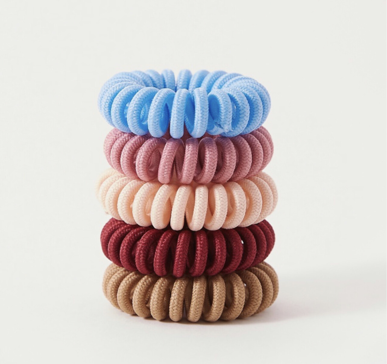 Spiral Ponytail Tie - Set of 5 - Multicolour