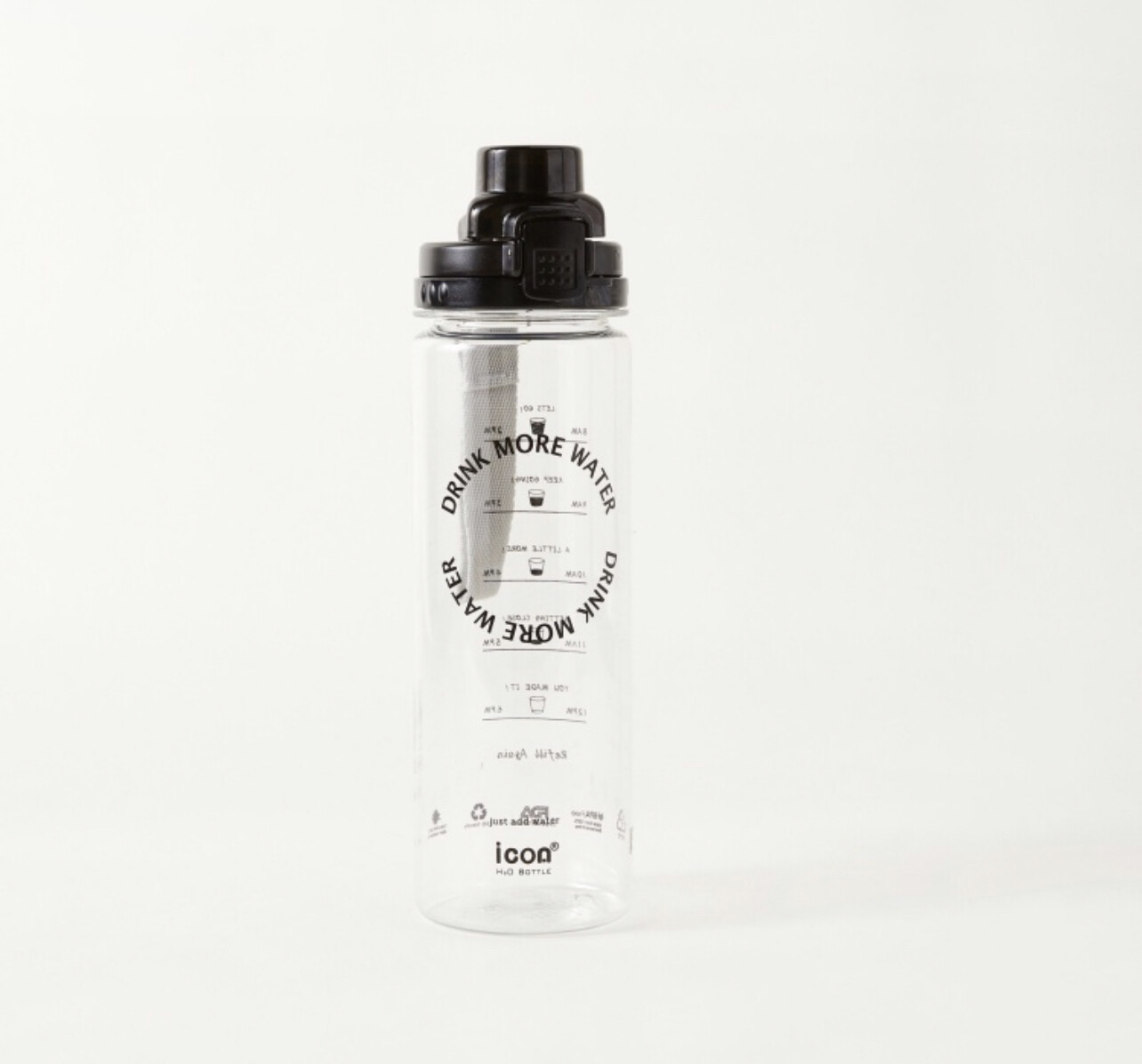 Icon Typographic Print Water Bottle - 700 ml - White
