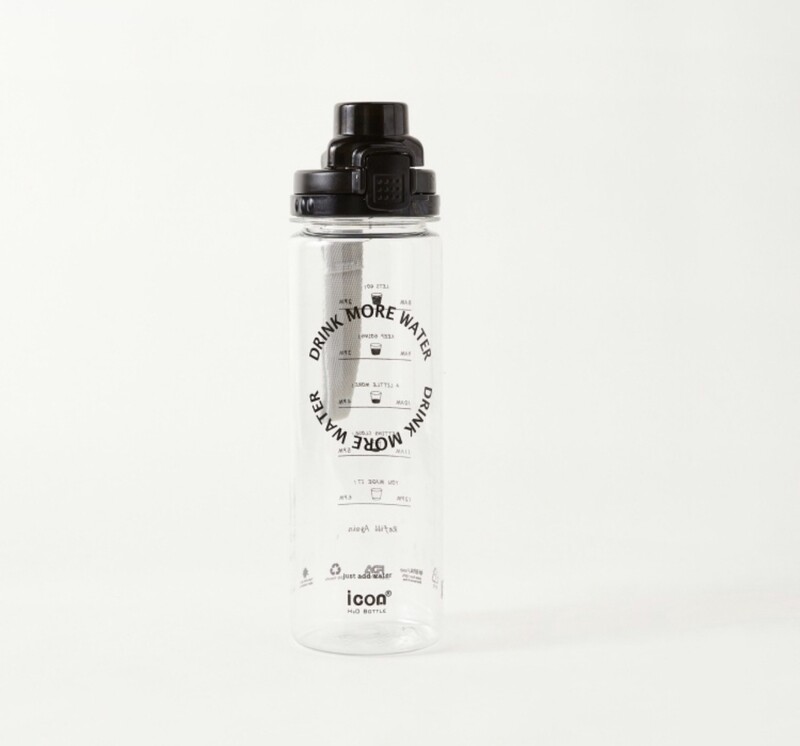 Icon Typographic Print Water Bottle - 700 ml - White