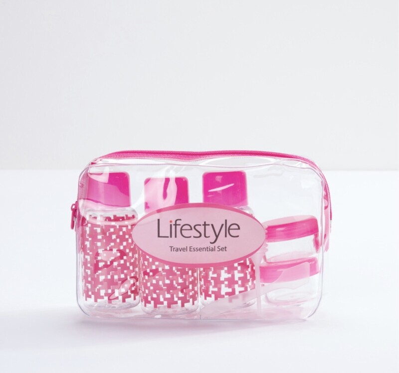 Printed Travel Bath Set - Pink