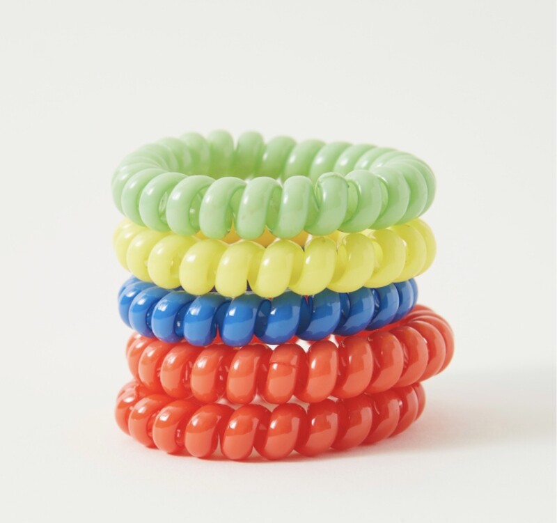 Assorted Spiral Hair Tie - Set of 5