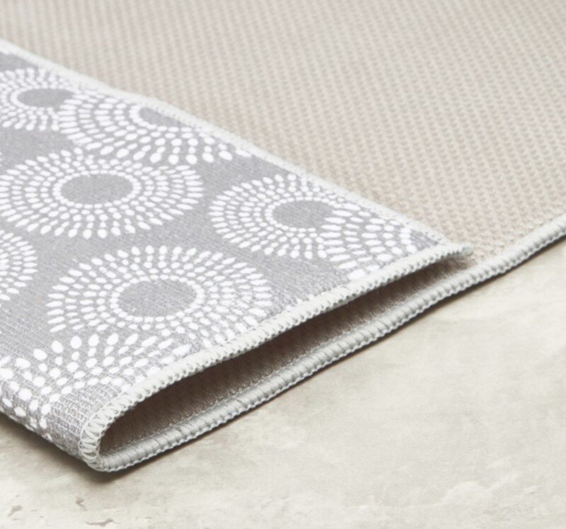 Floral Printed Rectangular Drying Mat - 51x38 cms - Grey - Dots