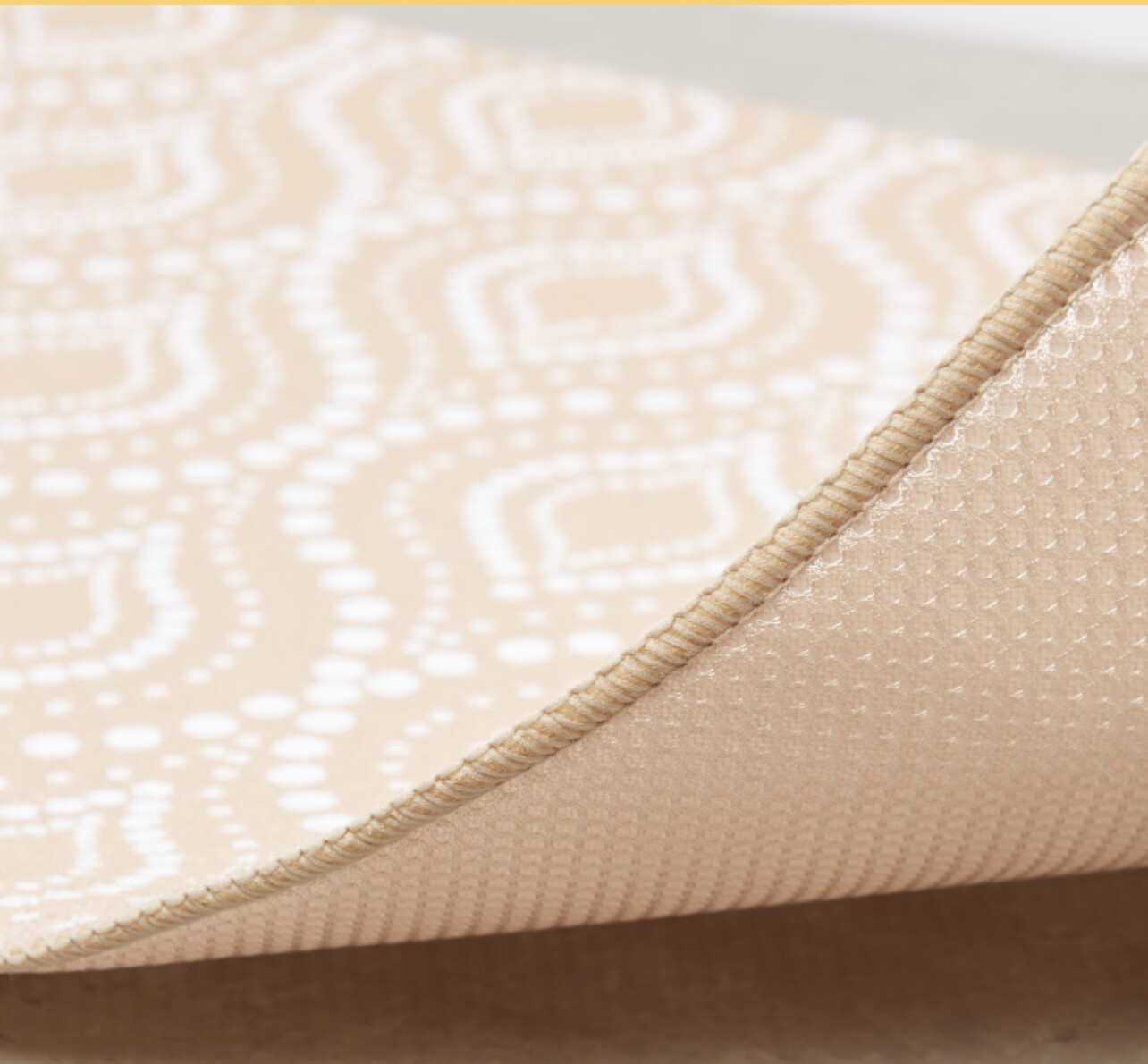 Ikkat Pattern Dish Drying Mat - 51x38 cms - Beige